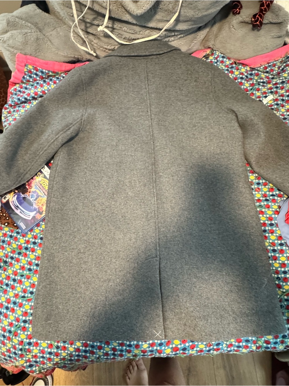 Women’s Gray Wool Blend Driving Coat - Picture 11 of 13